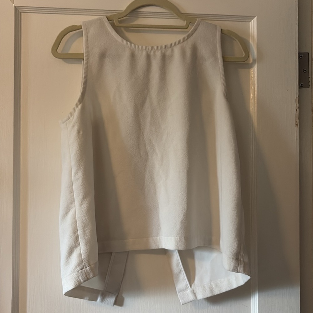 Madewell Ivory Textured Sleeveless Blouse